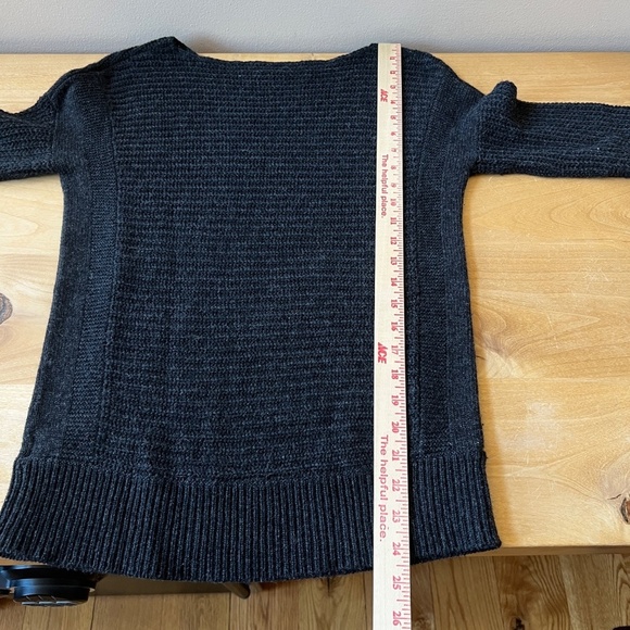 THEORY SWEATER S 100% CASHMERE SCOOP NECK RIBBED CLASSIC COZY CHIC PREPPY GRAY - Picture 10 of 12